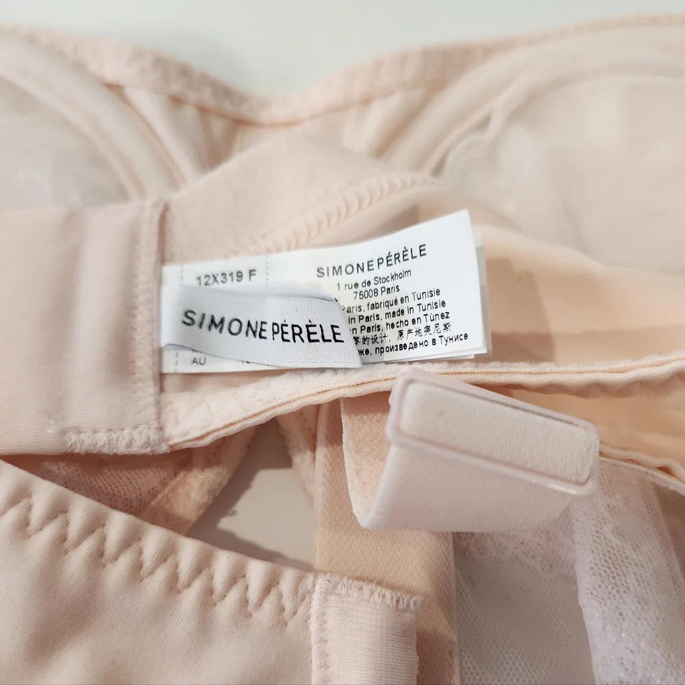 SIMONE PERELE 12X319 Delice Full Coverage Underwire Plunge Bra Blush SZ 40F New - Picture 4 of 6